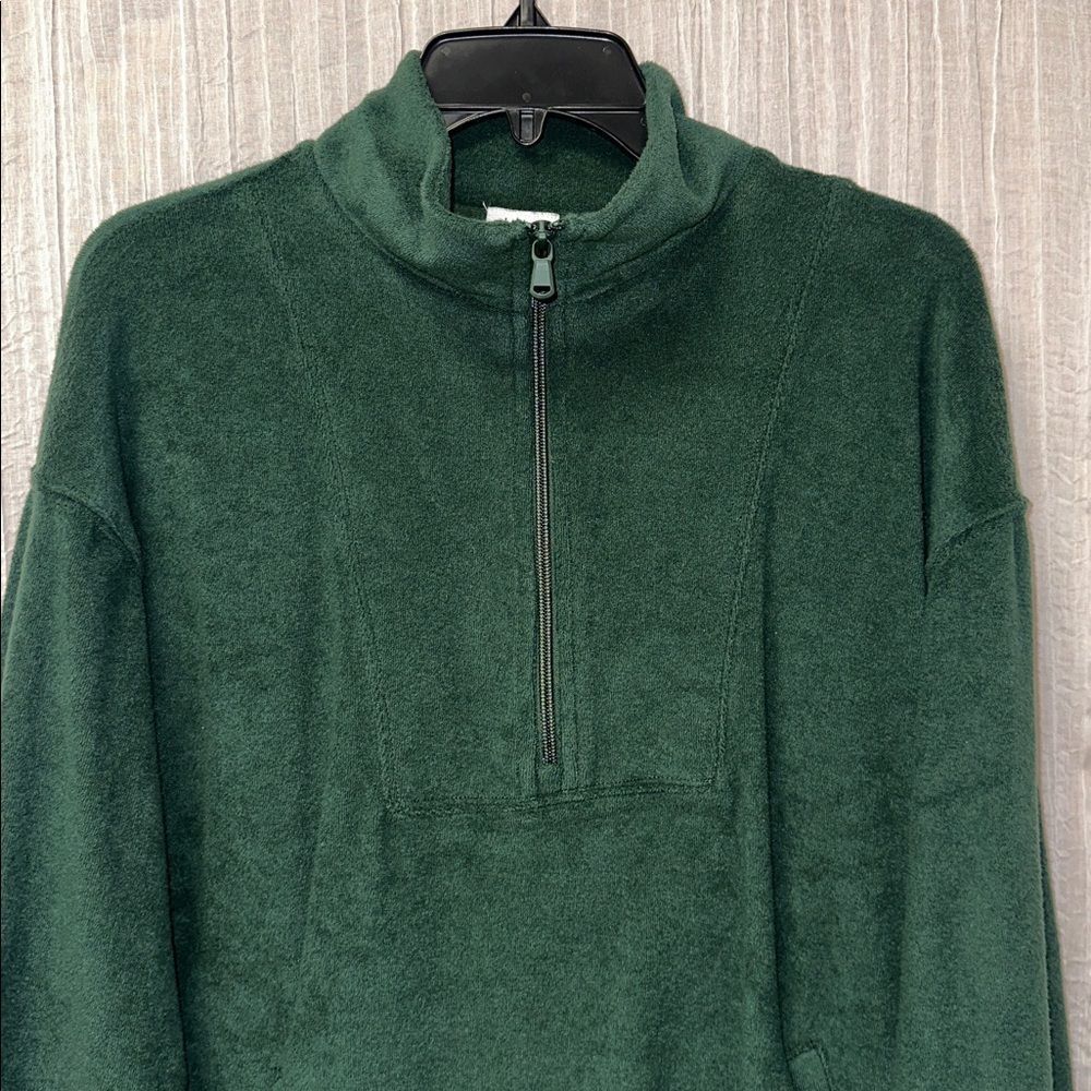 OFFLINE S Hunter Winter Greene Terrycloth Cotton Quarter Zip Pullover w/Pockets - Picture 7 of 16